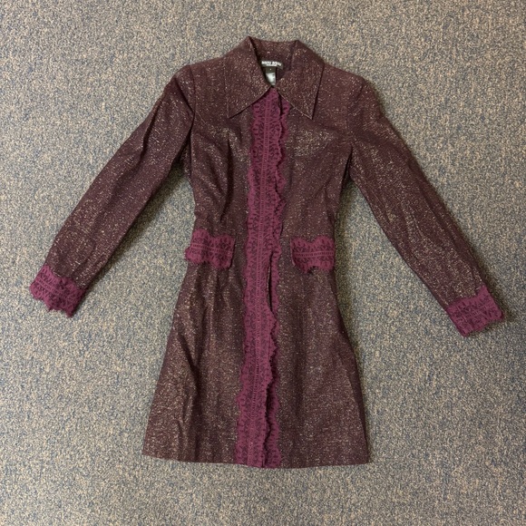 Bious Bious Plum Metallic Coat - Picture 1 of 3